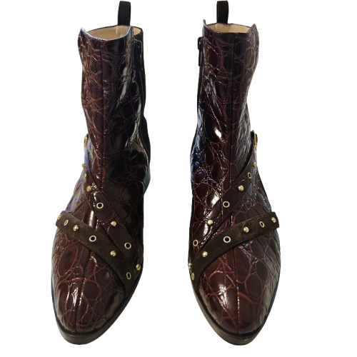 BRENDA cuir croco et daim 20mm