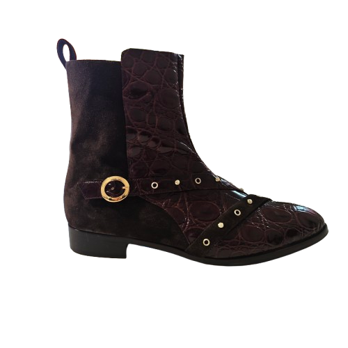 BRENDA cuir croco et daim 20mm